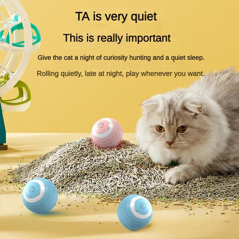 Kitten Chasing Toys Vibration 360° Automatic Rotating Ball Laser Pointer Cats Tree USB Charging Toys for Bathroom Supplies Pet