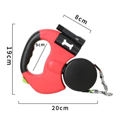 Double Automatic Puppy Dog Leash Retractable Pet Leashes for Small Medium Dogs French Bulldog Chihuahua Cat Rope Mascotas Chain