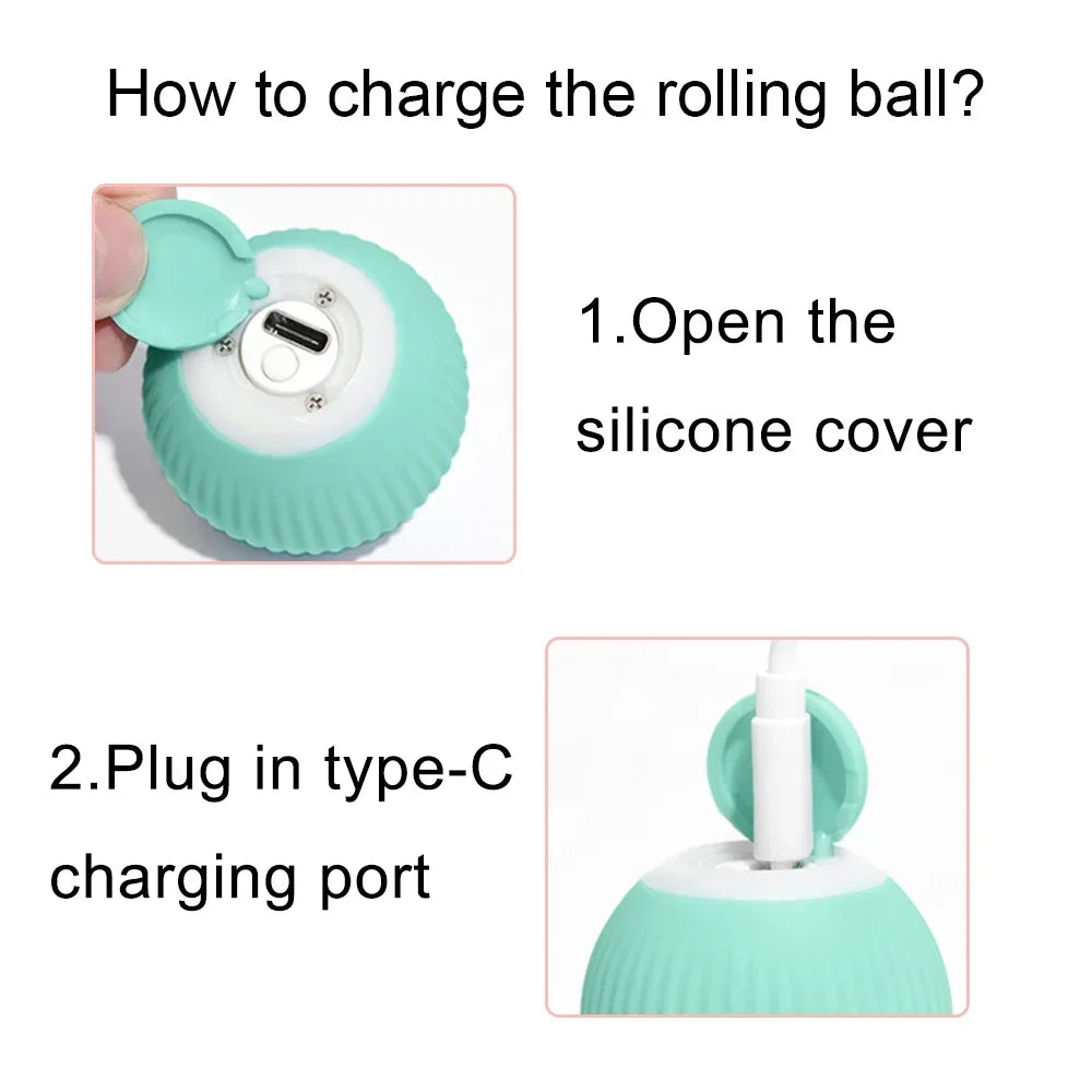 Kitten Chasing Toys Vibration 360° Automatic Rotating Ball Laser Pointer Cats Tree USB Charging Toys for Bathroom Supplies Pet